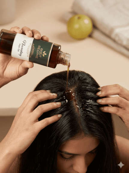 Organic Hair Oil Pouring